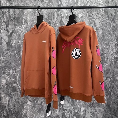 Chinatown Market Structure Graphic Hoodie Casual Sweatshirt Brown