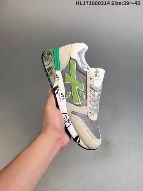 Premiata 483 Casual Sneakers Gray and Green