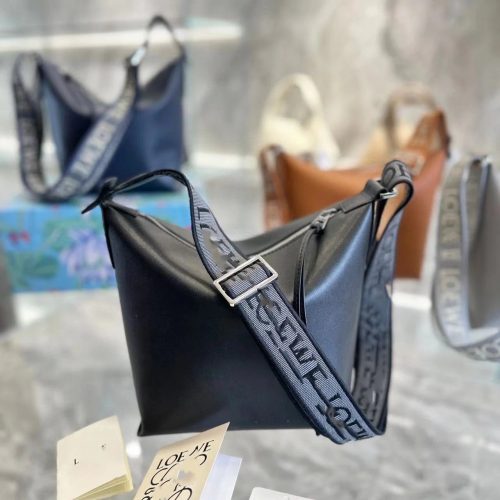 Loewe Hammock Hobo Leather Shoulder Bag Black
