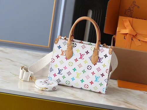 Louis Vuitton LV OnTheGo PM Multicolore Monogram Canvas Tote Bag White