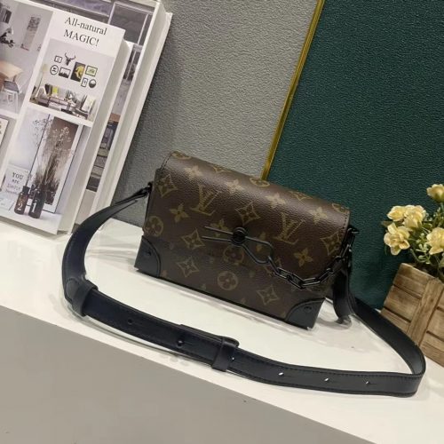 Louis Vuitton LV Soft Trunk Wallet Monogram Crossbody Bag Brown