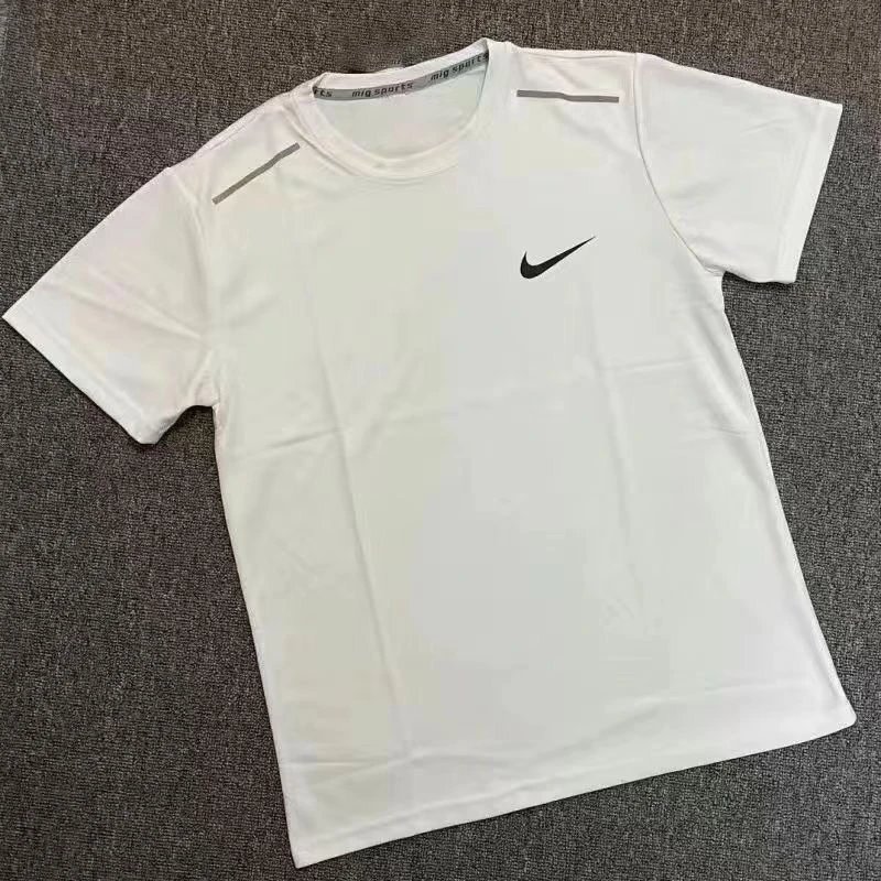 反光打勾速干短袖单件白色