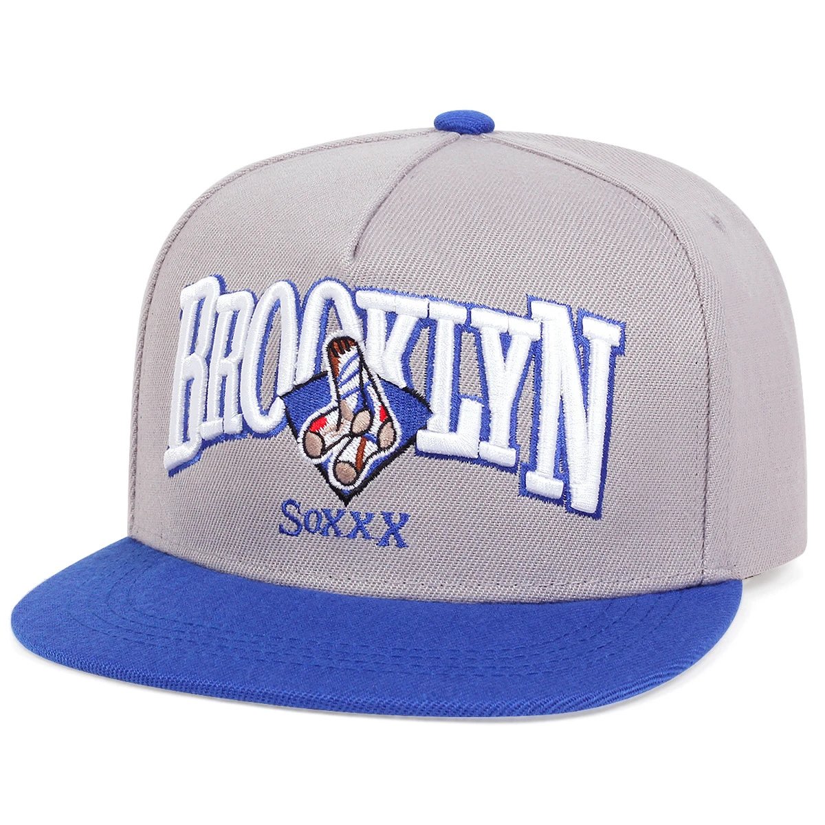 Brooklyn袜子蓝沿灰