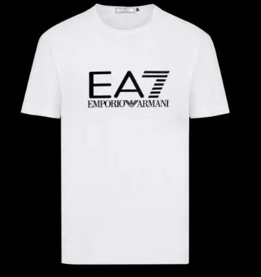 Emporio Armani EA7 Graphic Print Cotton T-Shirt White
