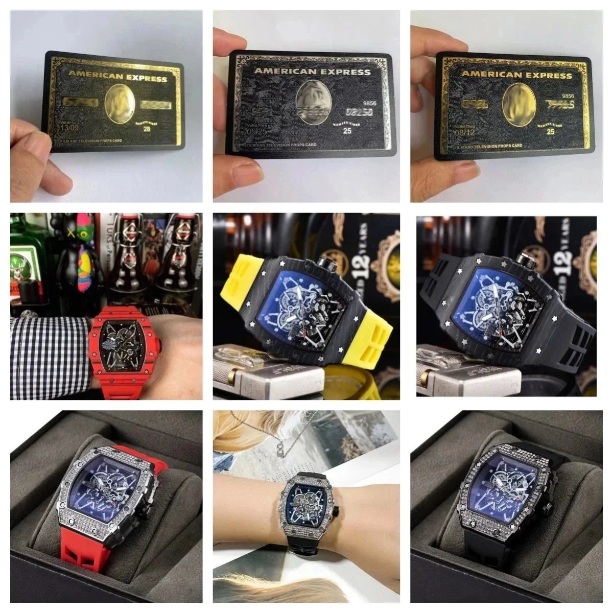 Richard Mille RM 011 Luxury Skeleton Watch Black and Red