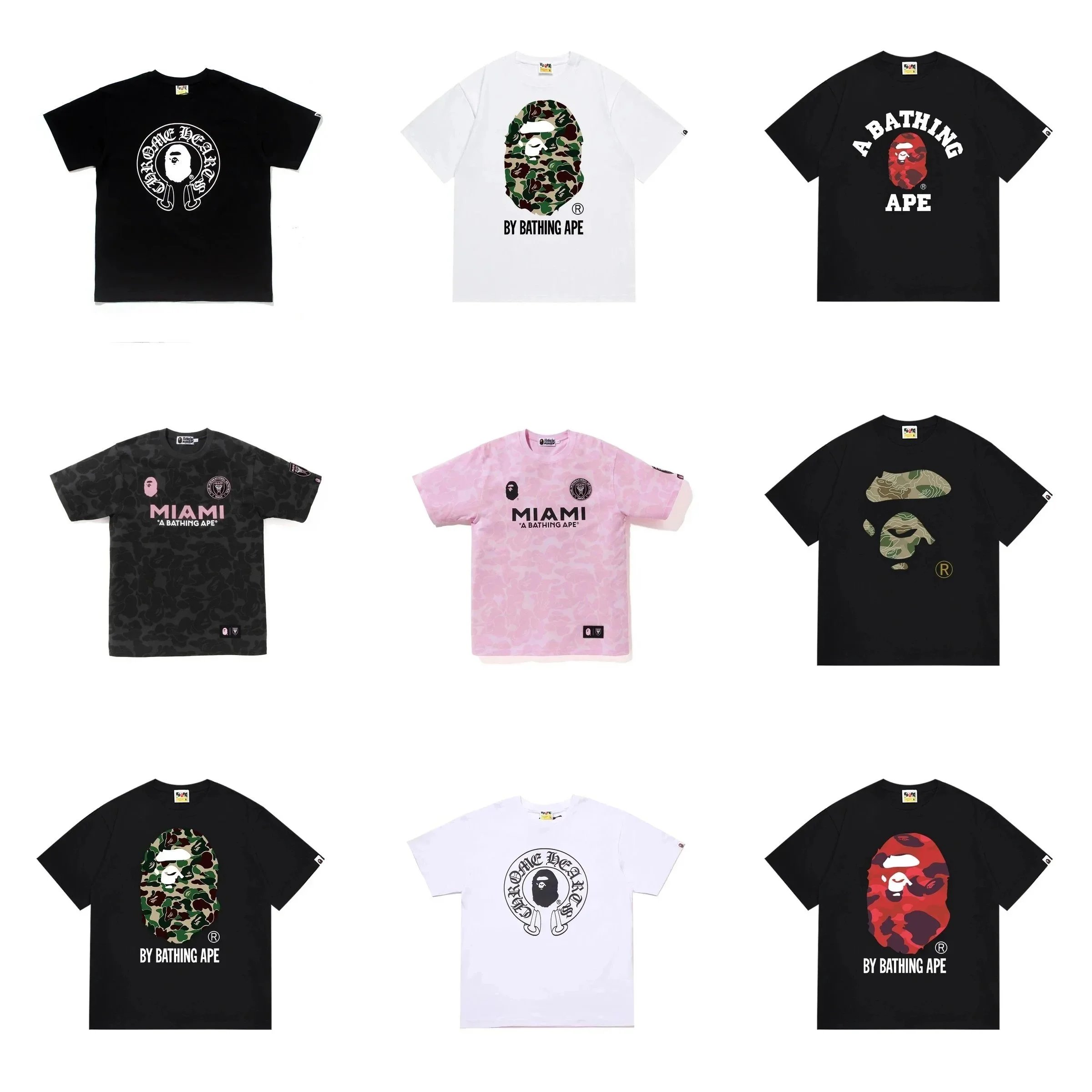 A Bathing Ape BAPE Camouflage Ape Head Graphic T-Shirt Multicolor