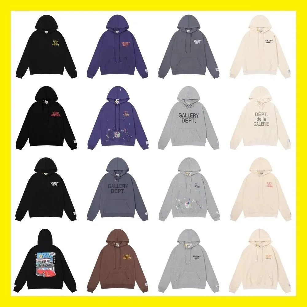 Gallery Dept. Classic Logo Hoodie Casual Pullover Black