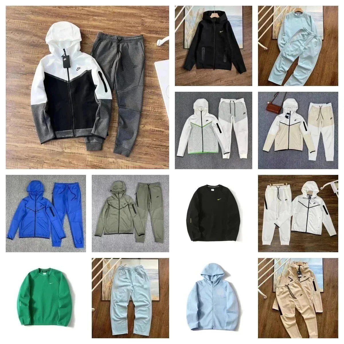 Nike Tech Fleece Tracksuit Casual Hoodie and Joggers Set Multicolor